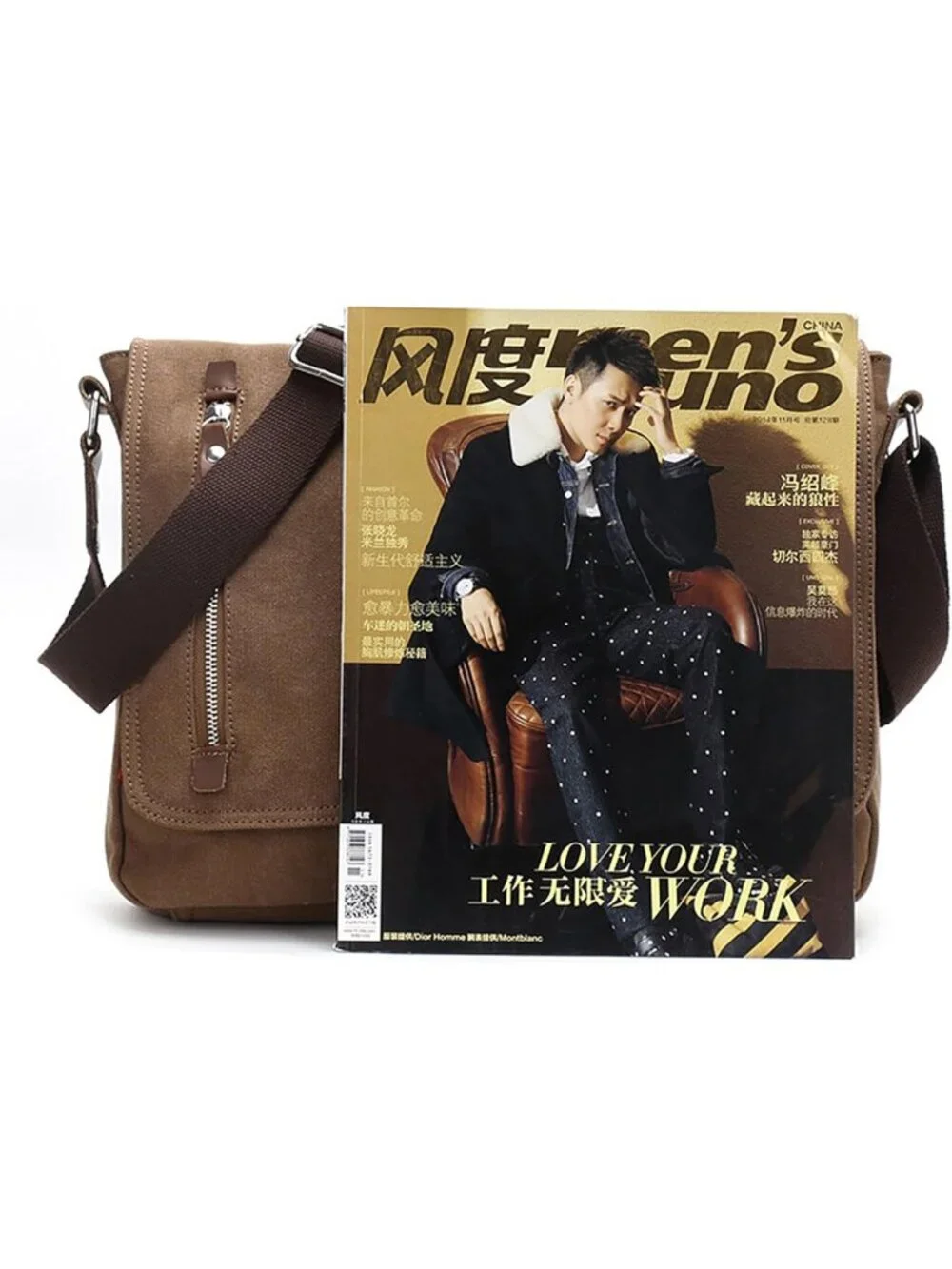 Vintage Canvas Messenger Bag | Unisex Travel Crossbody Satchel for 14
